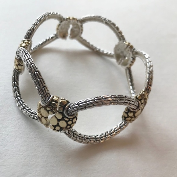 Open Cut Metal Stretch Bracelet Retro Never Worn - Picture 2 of 8